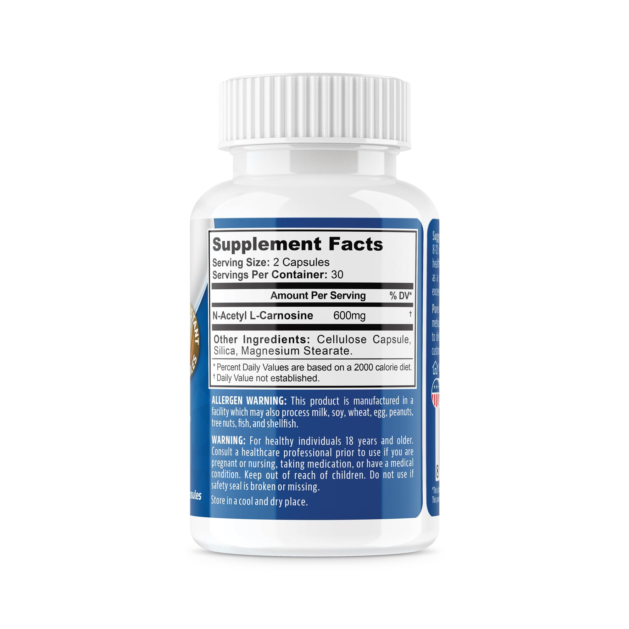 NeuropAWAY Acetyl-L-Carnitine bottle side view