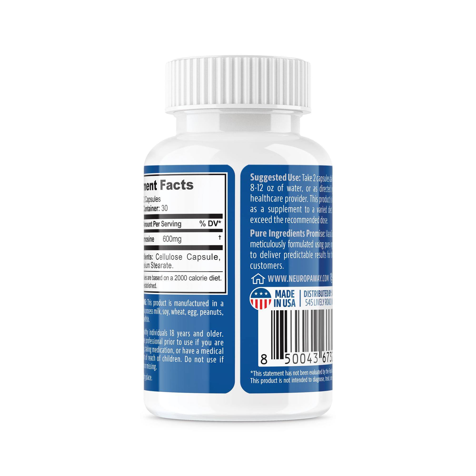 NeuropAWAY Acetyl-L-Carnitine label details