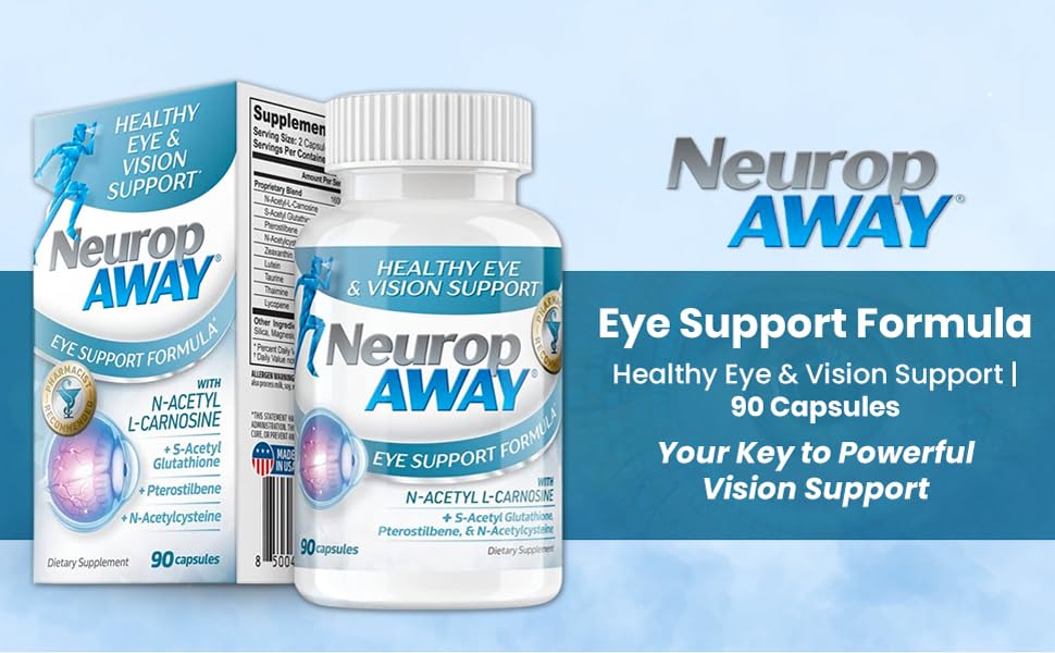 NeuropAWAY Eye Support Formula capsule size comparison