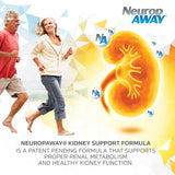NeuropAWAY Kidney Support Formula bottle with a glass of water