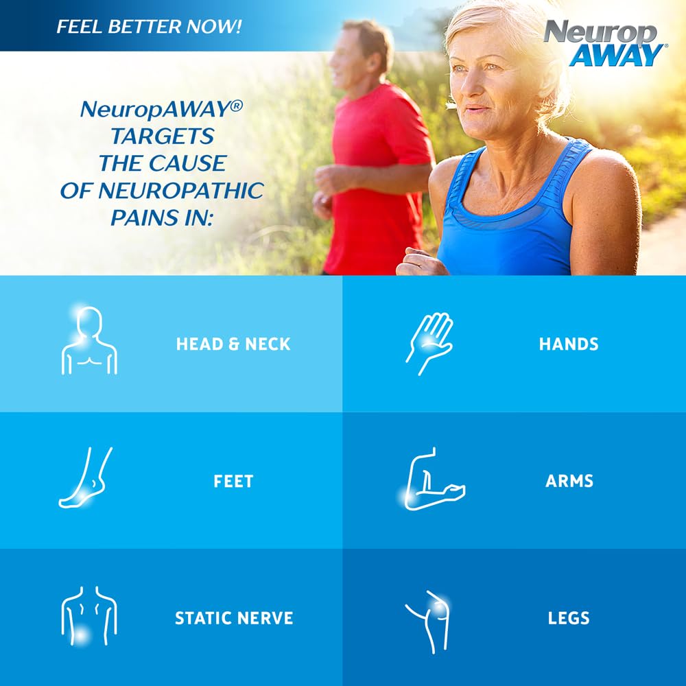NeuropAWAY Nerve Support Supplement lifestyle scene with a glass of water