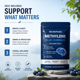 NEUROPOISE Methylene Blue Gummies with a hand holding one