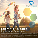 NeuroScience Mood Support Supplement 82g with a glass of water