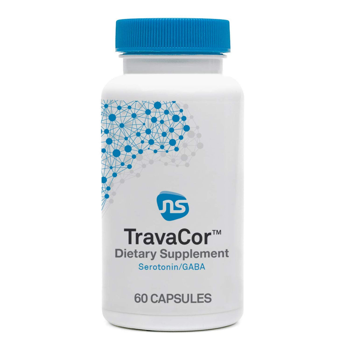 NeuroScience TravaCor Mood Support Supplement 60 Capsules front view