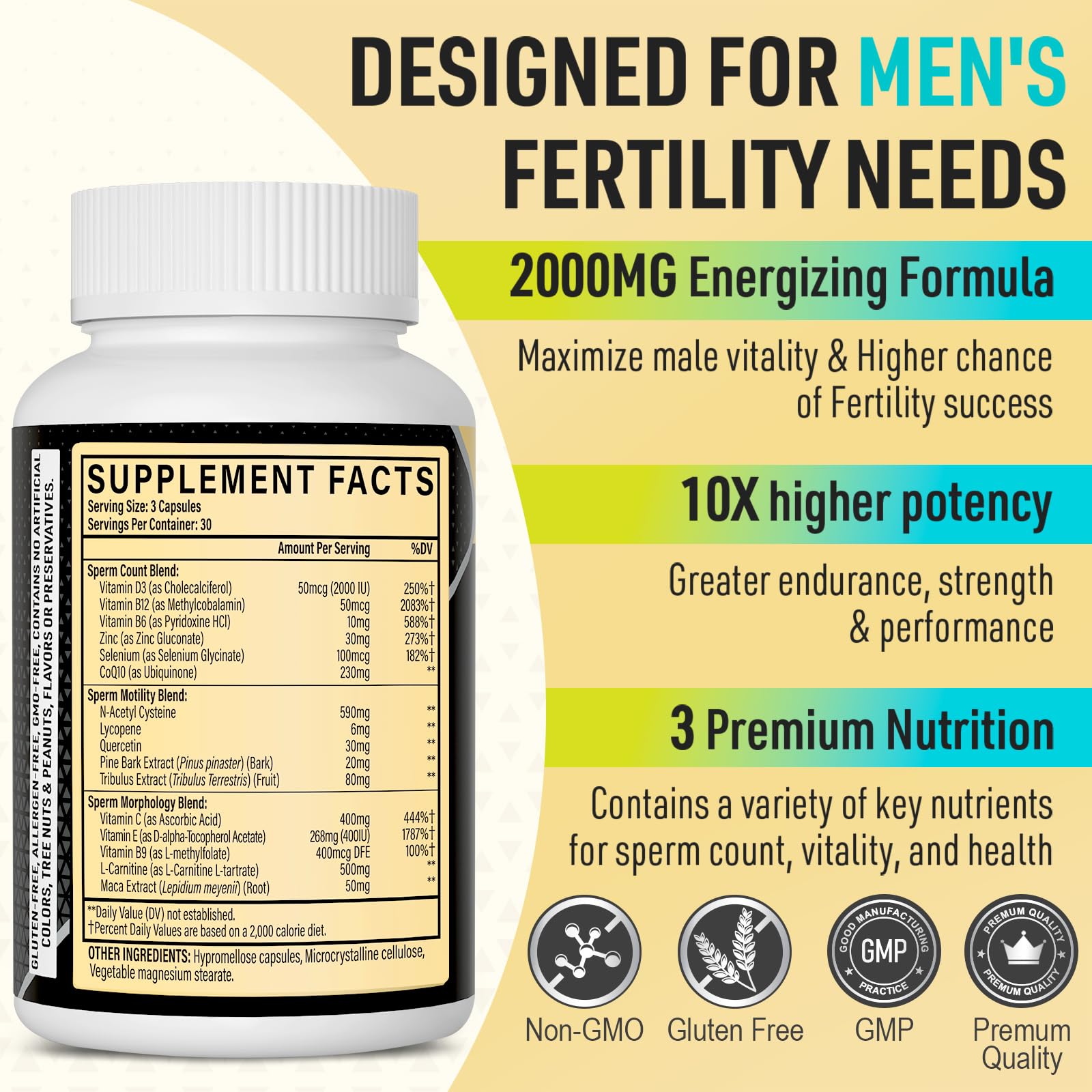 Neusupp Prenatal Vitamins for Men ingredients list
