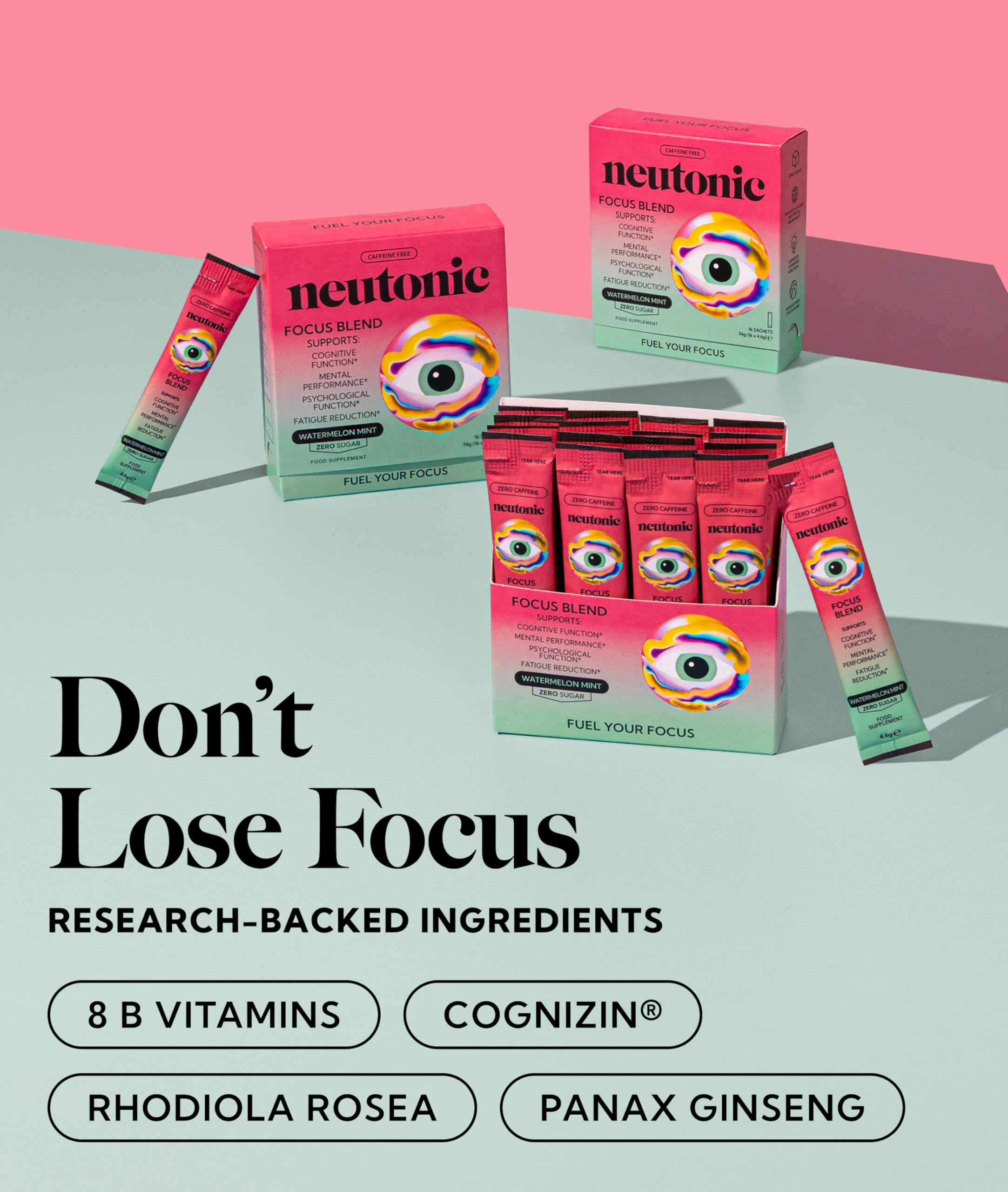 Neutonic Cognitive Support Supplement stick pack close-up
