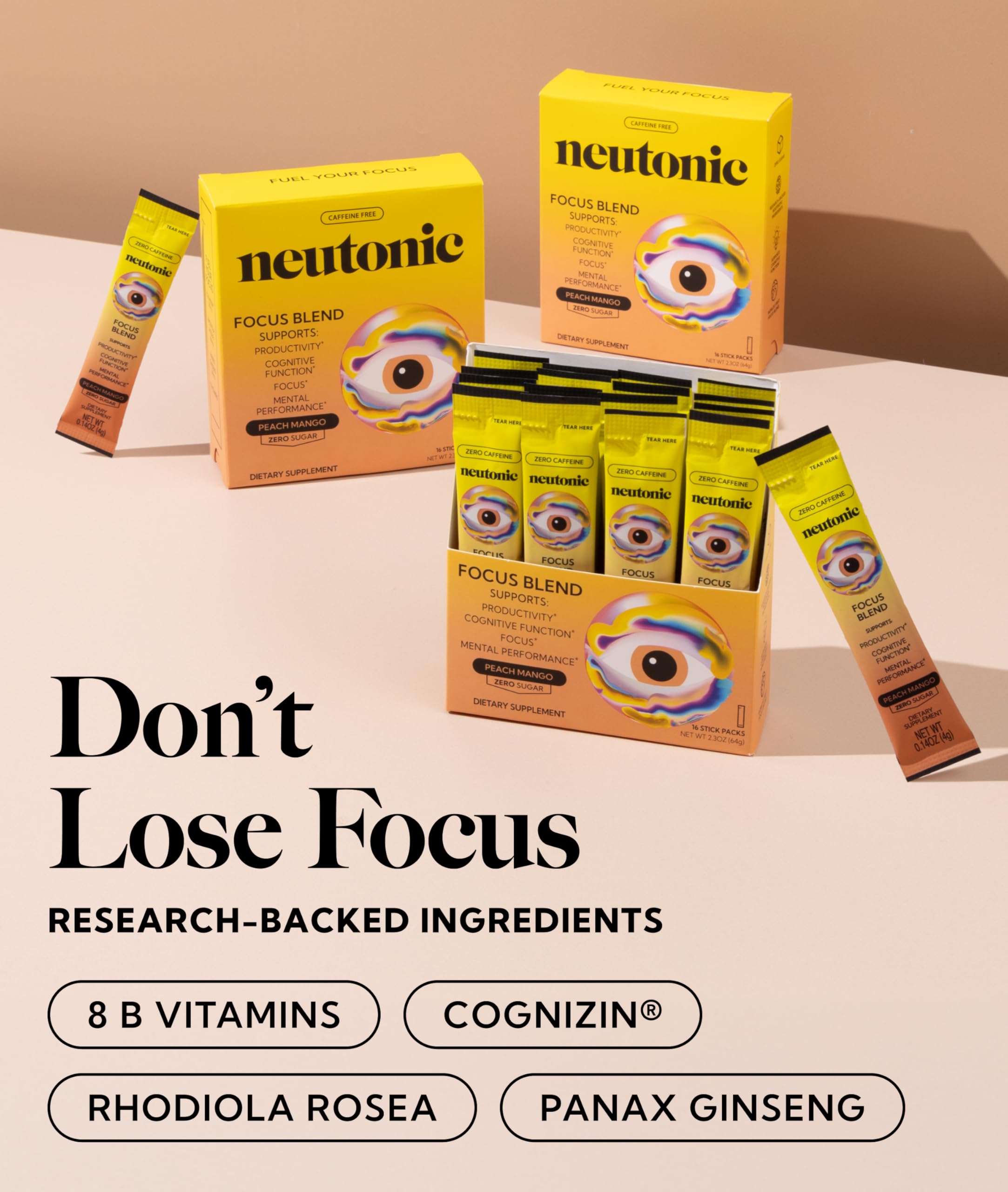 Neutonic Cognitive Support Supplement stick pack front view