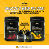 Neva Set Creatine Monohydrate with gym equipment