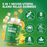 NEVISS 5-HTP Gummies 400mg on a wooden table
