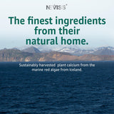 NEVISS Algae Calcium Gummies displayed in a kitchen setting