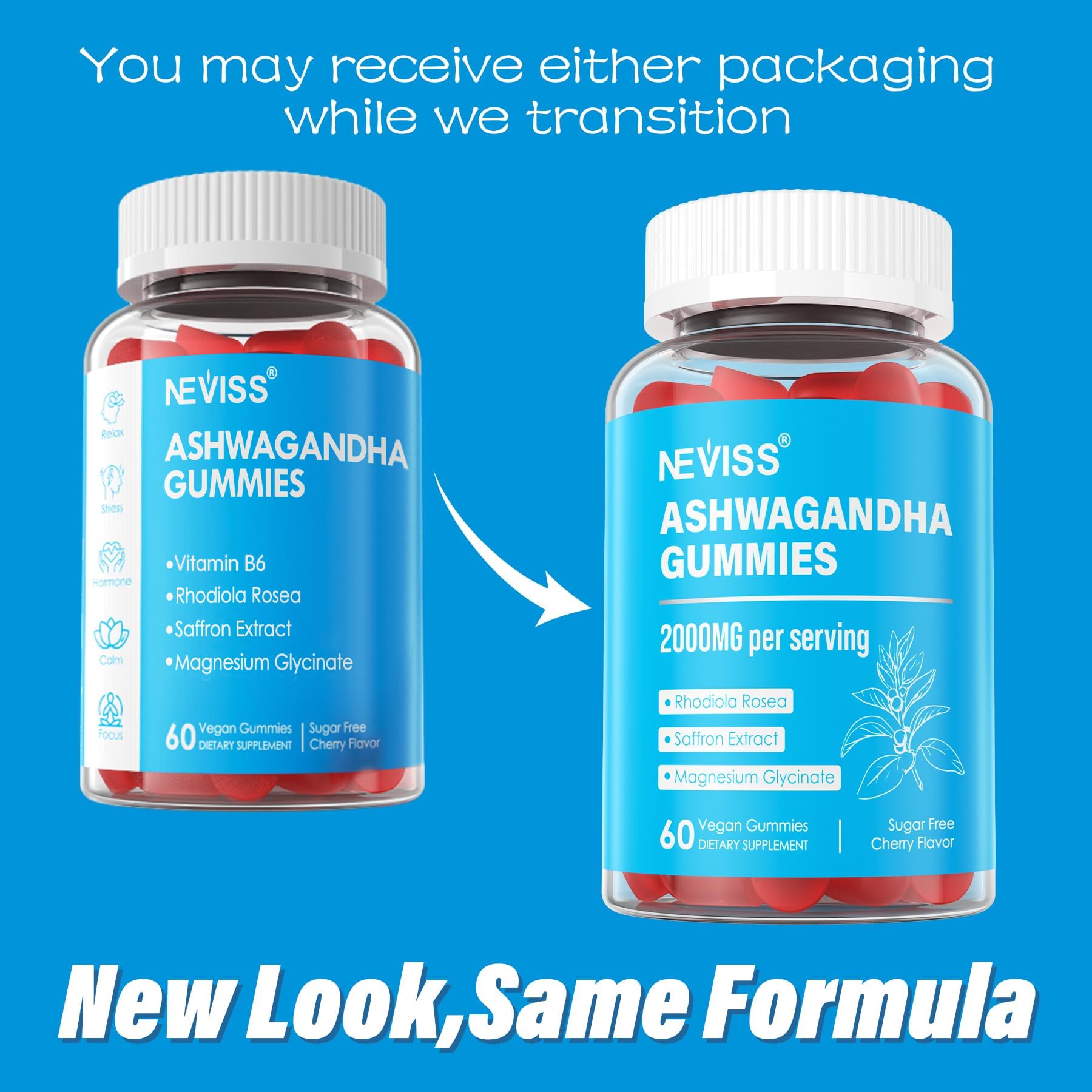 NEVISS Ashwagandha Gummies packaging side view