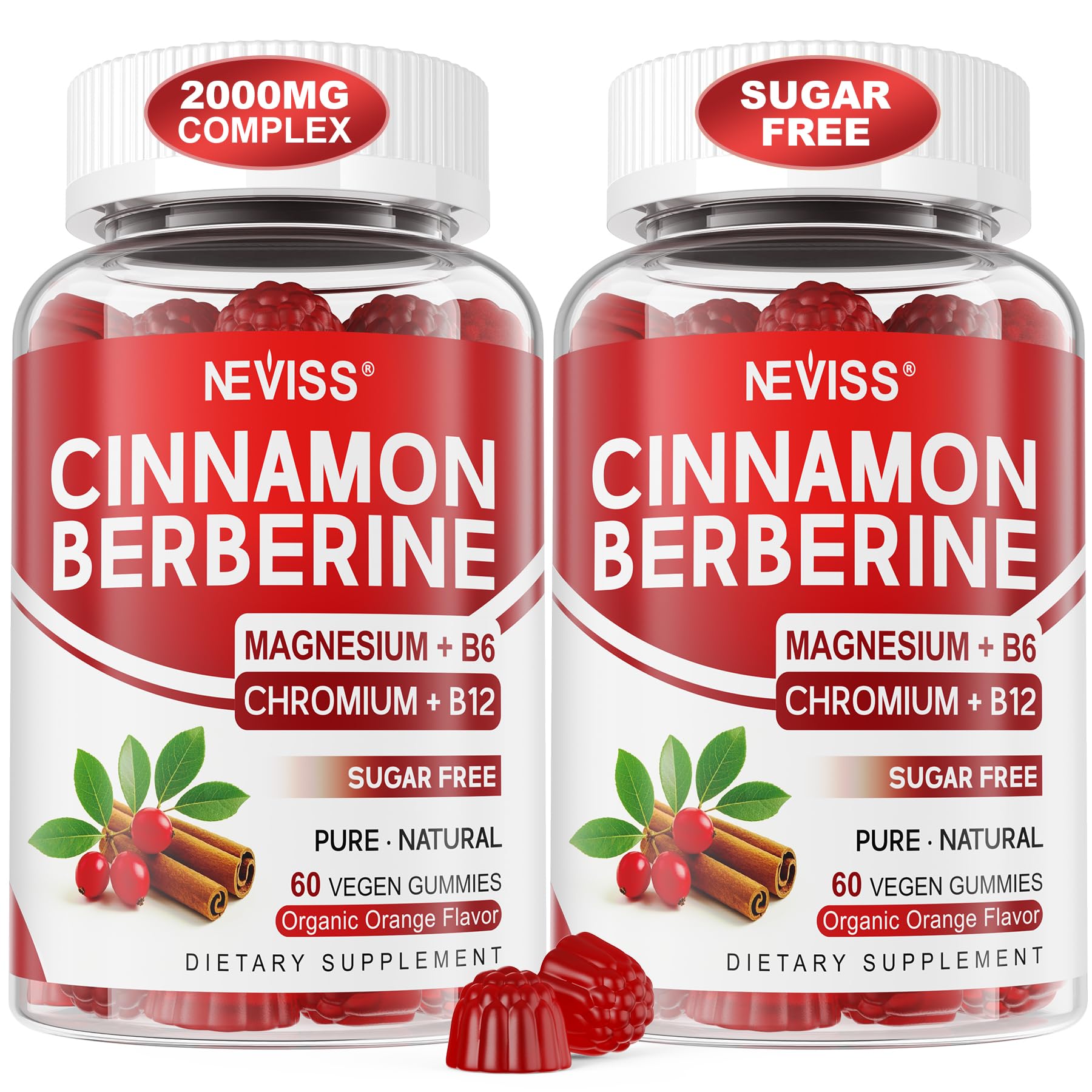 NEVISS Berberine Ceylon Cinnamon Gummies front view