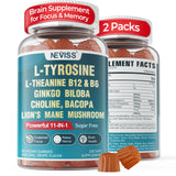 NEVISS Brain Focus Gummies front view, 60 gummies