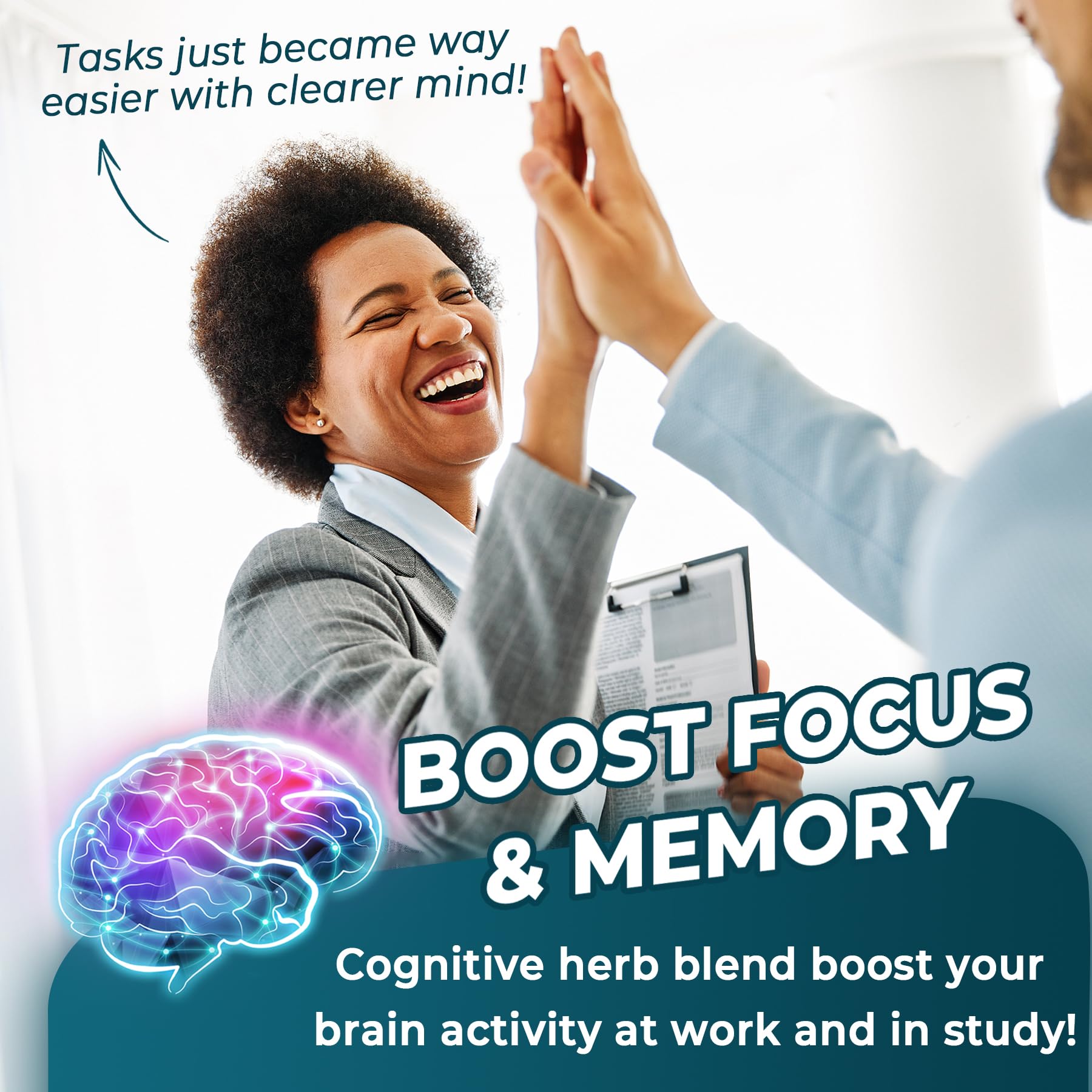 NEVISS Brain Focus Gummies on a wooden table