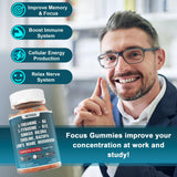 NEVISS Brain Focus Gummies side view with nutritional information