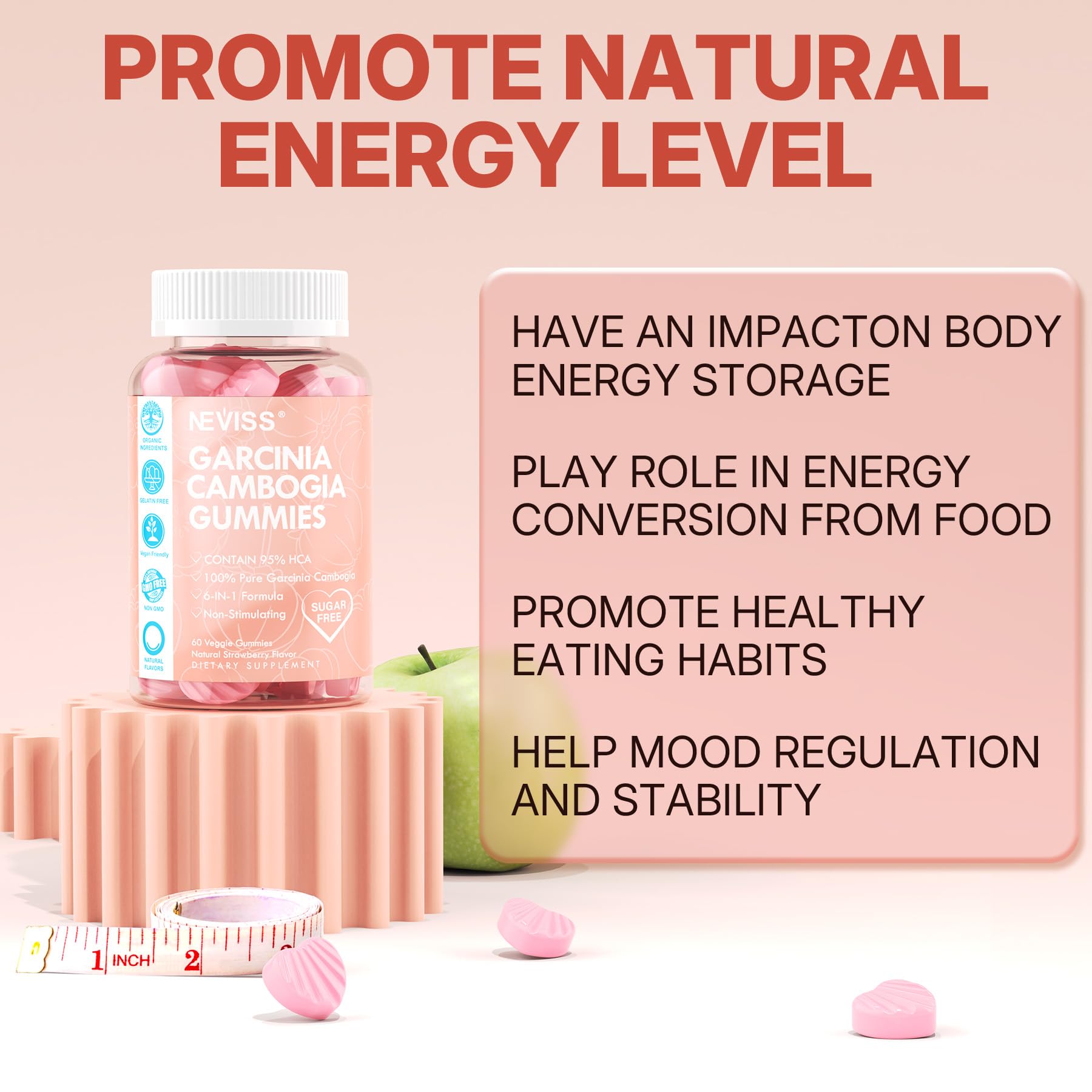NEVISS Garcinia Cambogia Gummies nutritional information