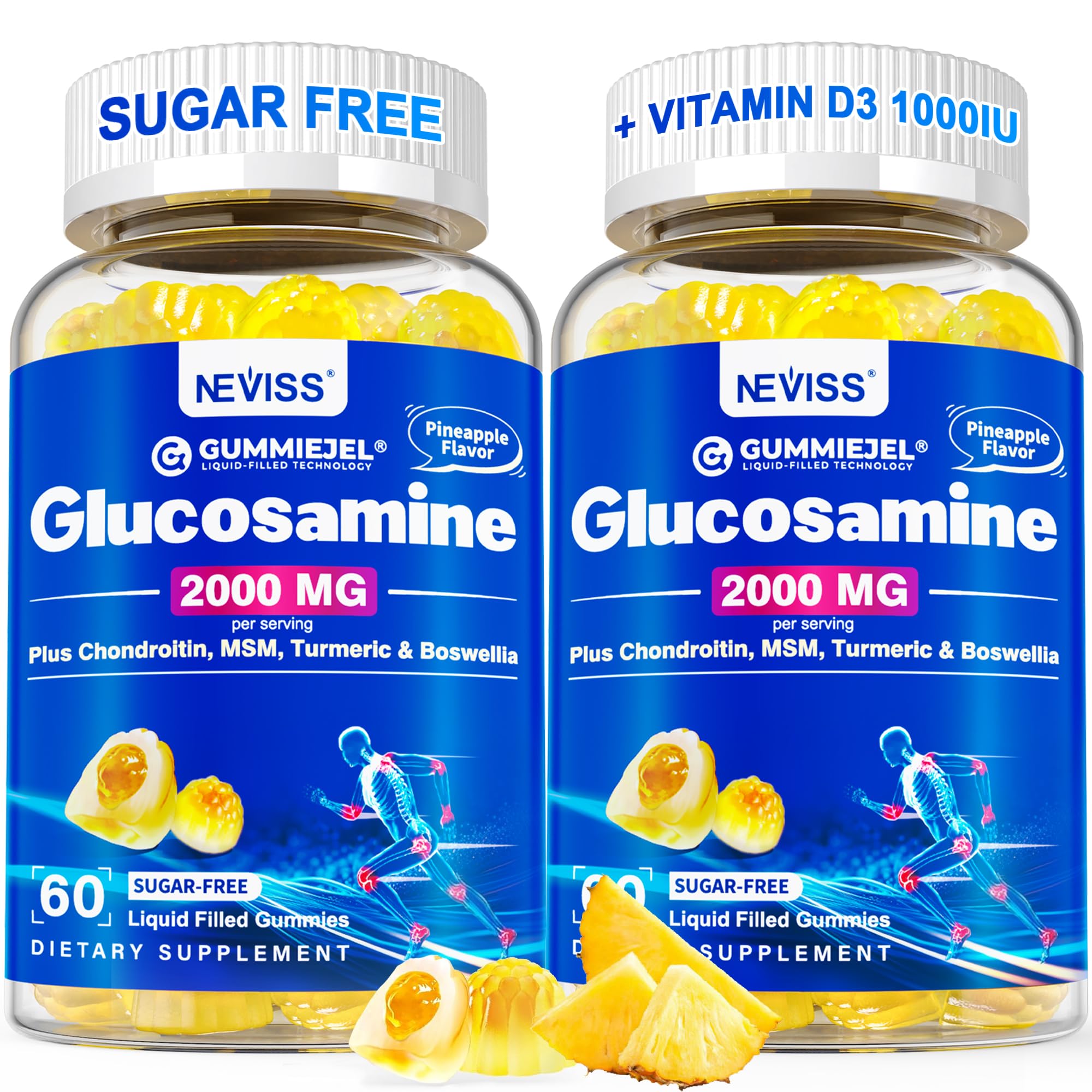 NEVISS Glucosamine Liquid-Filled Gummies bottle front view