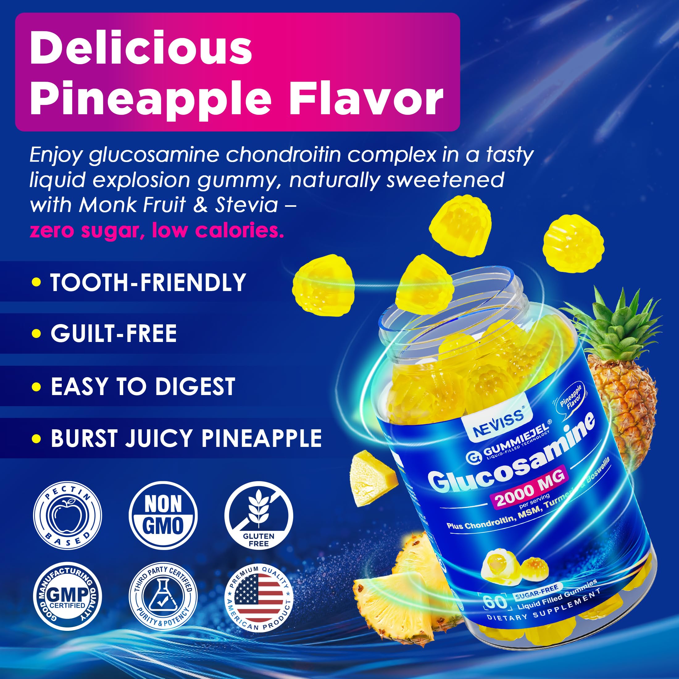 NEVISS Glucosamine Liquid-Filled Gummies ingredients list