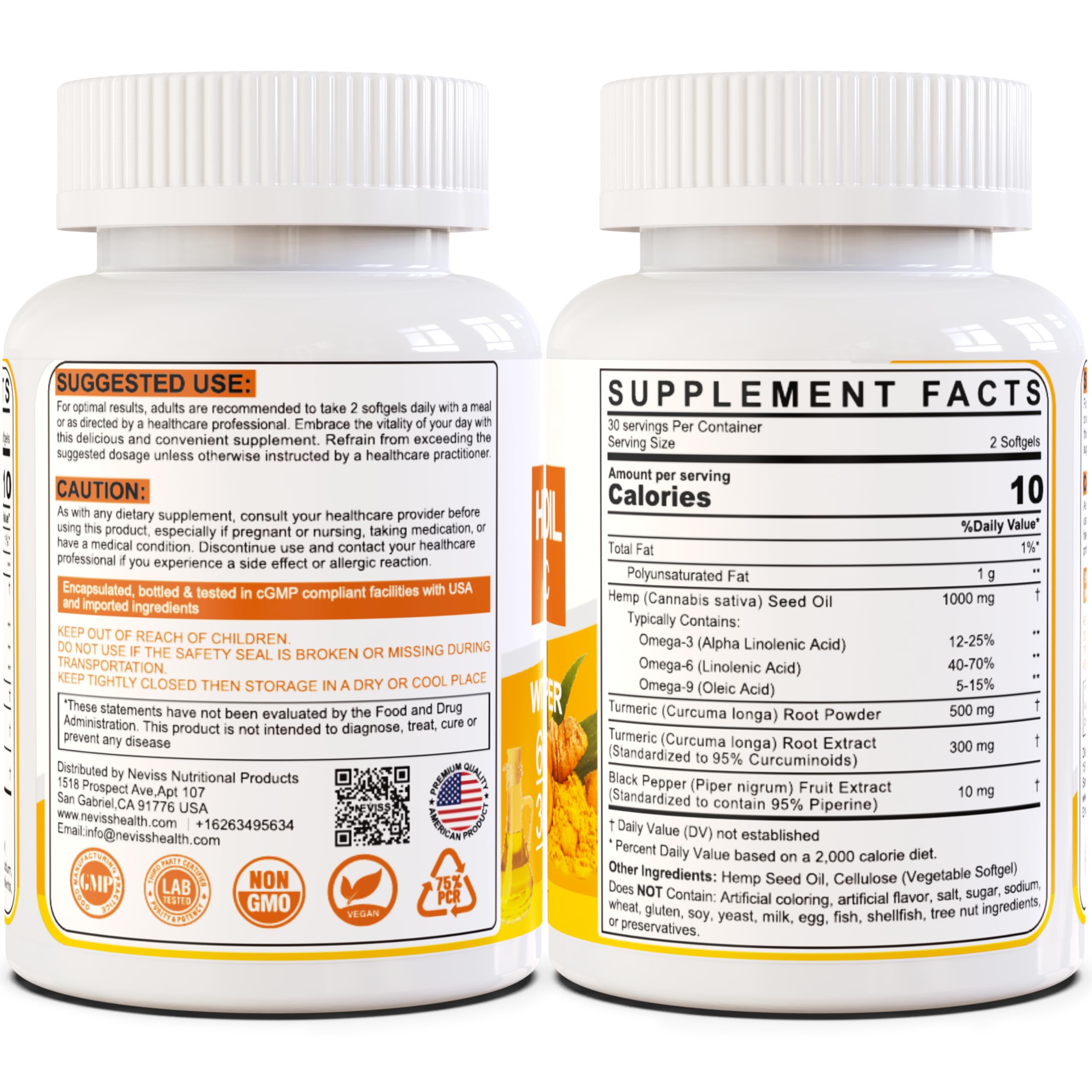 NEVISS Hēmp Capsules with a natural background