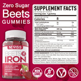 NEVISS Iron Gummies showing individual gummies in cherry colour