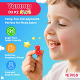 NEVISS Kids D3 K2 Gummies with a measuring spoon for dosage
