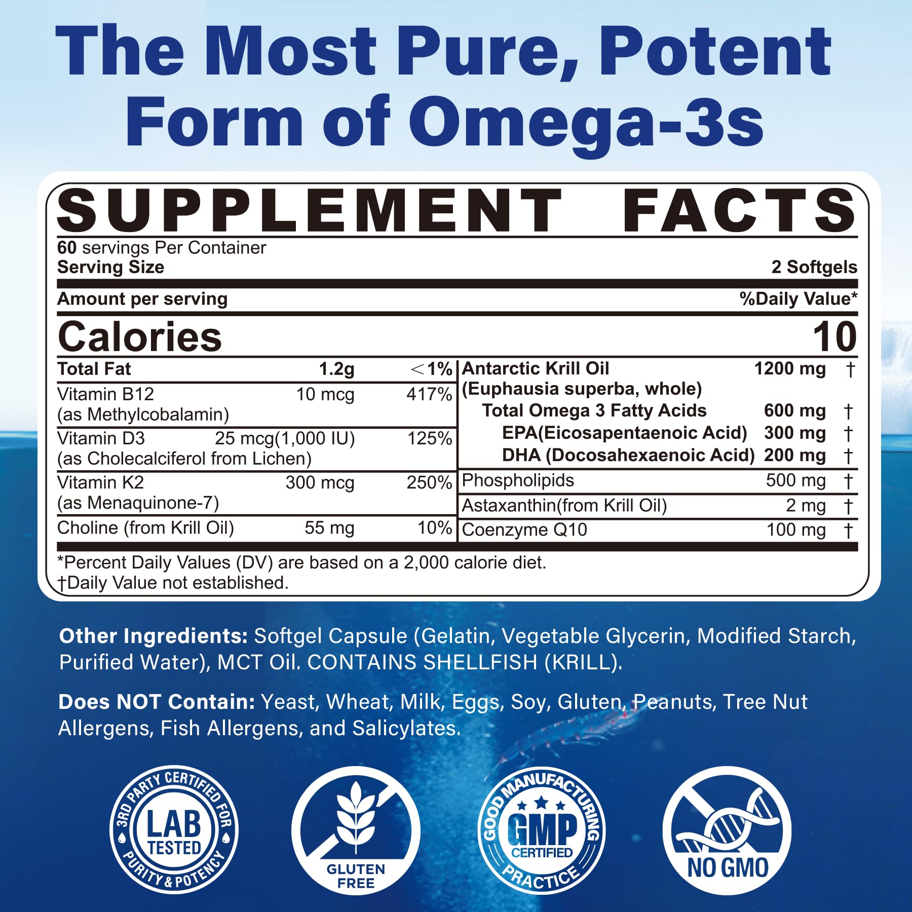 NEVISS Krill Oil softgels showing size and shape