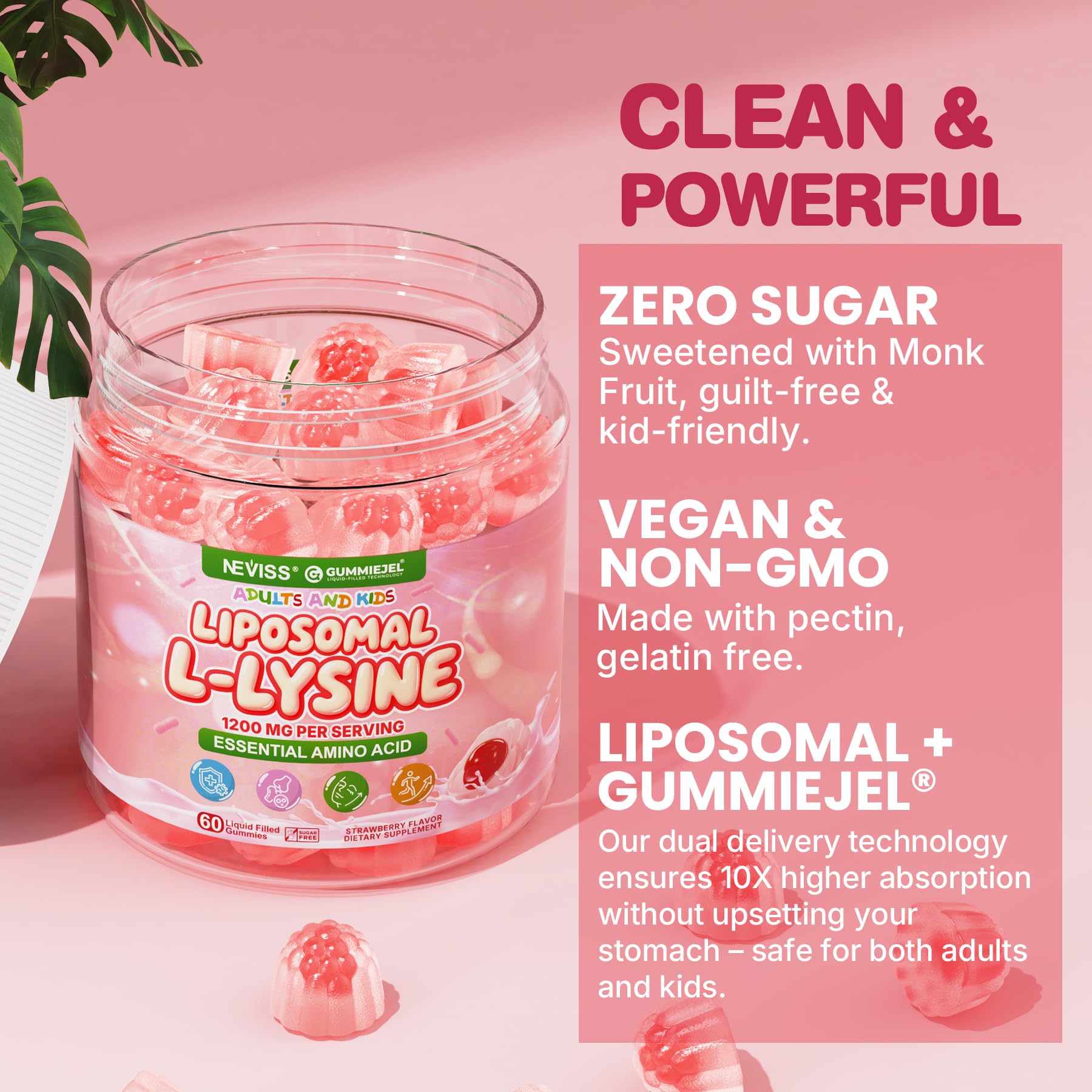 NEVISS L-Lysine Gummies in a hand
