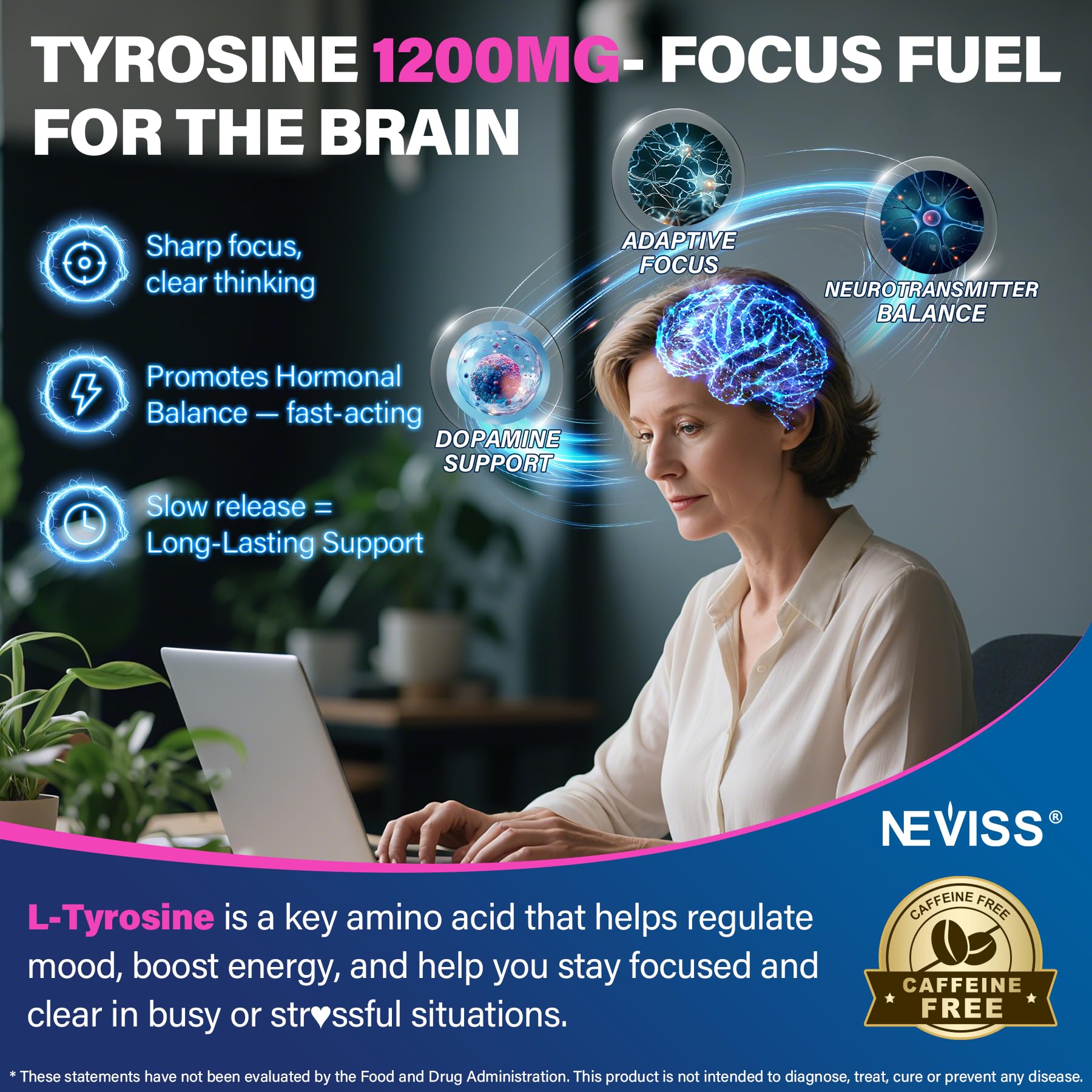 NEVISS L-Tyrosine & L-Theanine Gummies side view