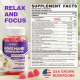 NEVISS Lion's Mane & Ashwagandha Gummies strawberry flavour