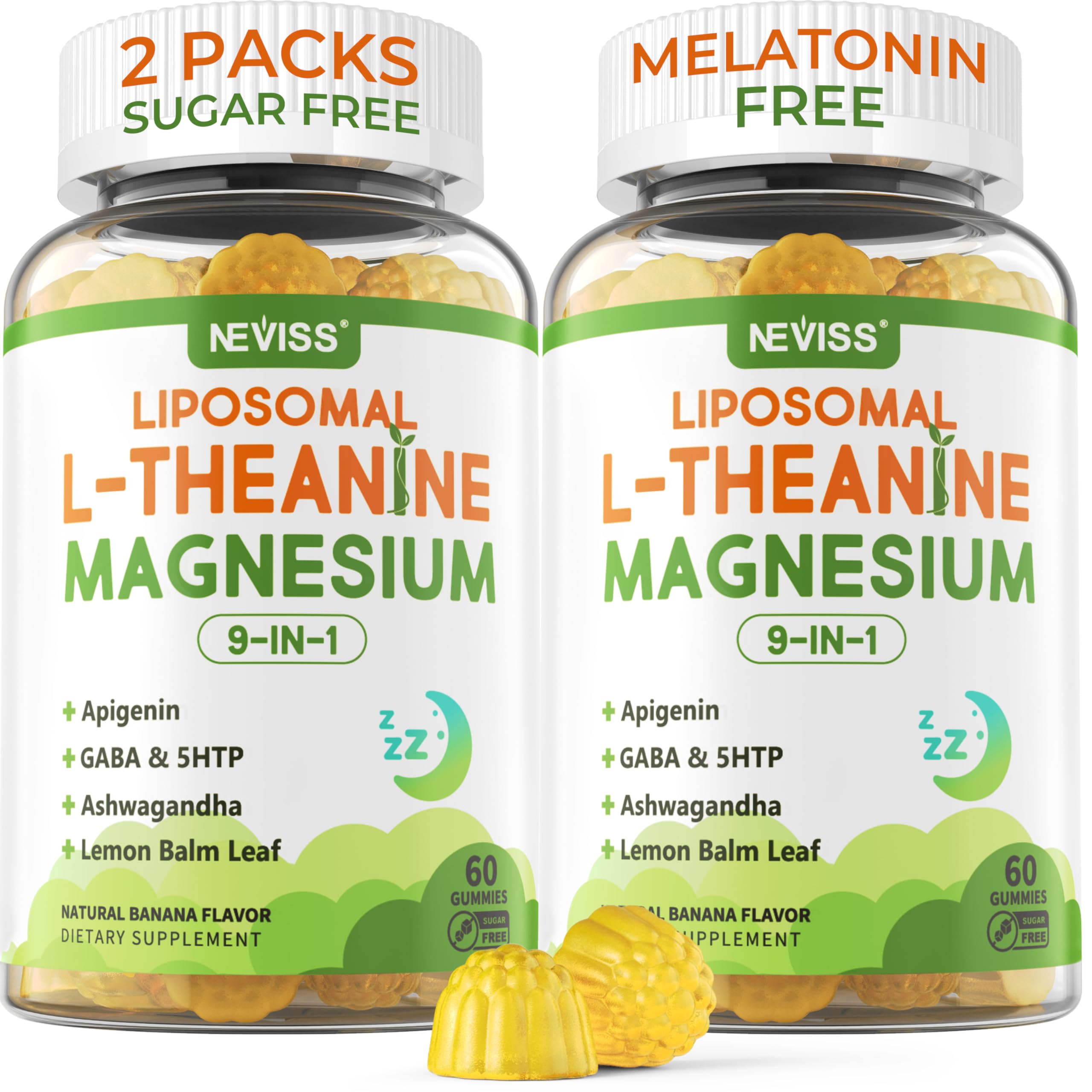 NEVISS Liposomal L-Theanine Magnesium Gummies front view