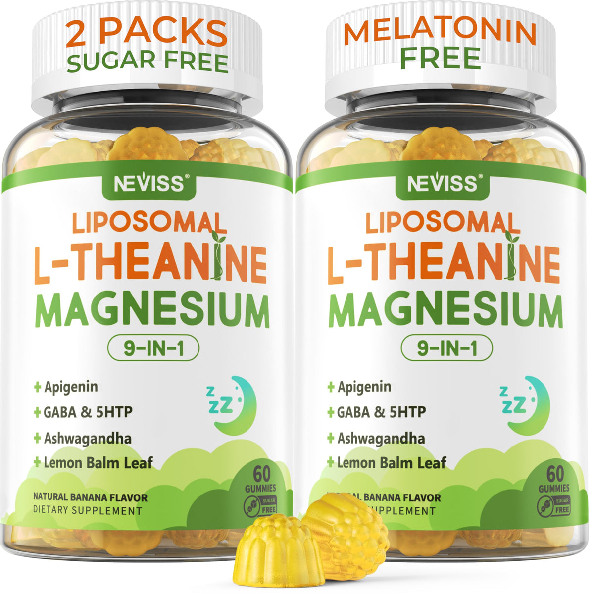 NEVISS Liposomal L-Theanine Magnesium Gummies front view