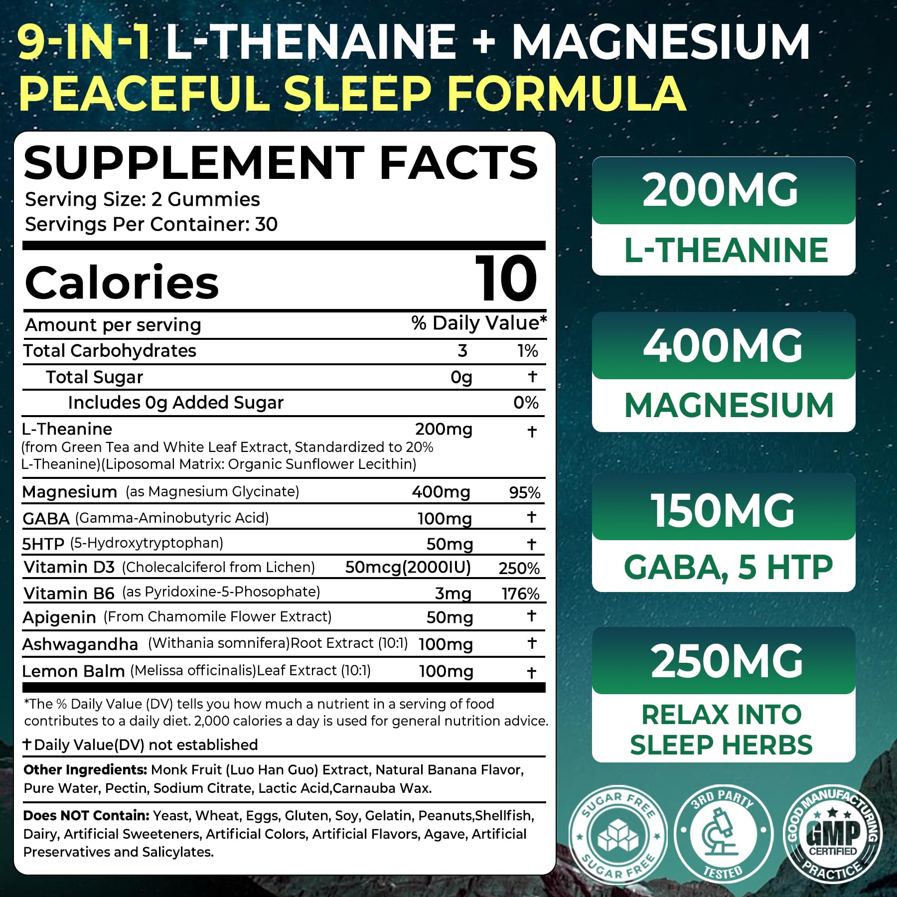 NEVISS Liposomal L-Theanine Magnesium Gummies packaging
