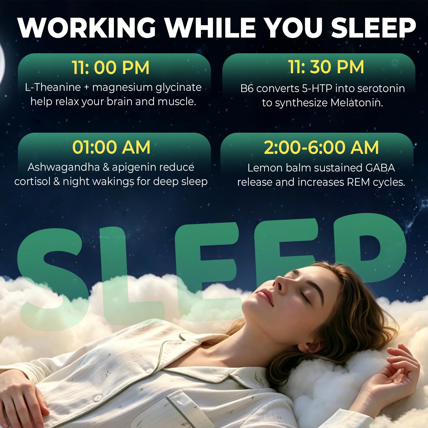 NEVISS Liposomal L-Theanine Magnesium Gummies with ingredients