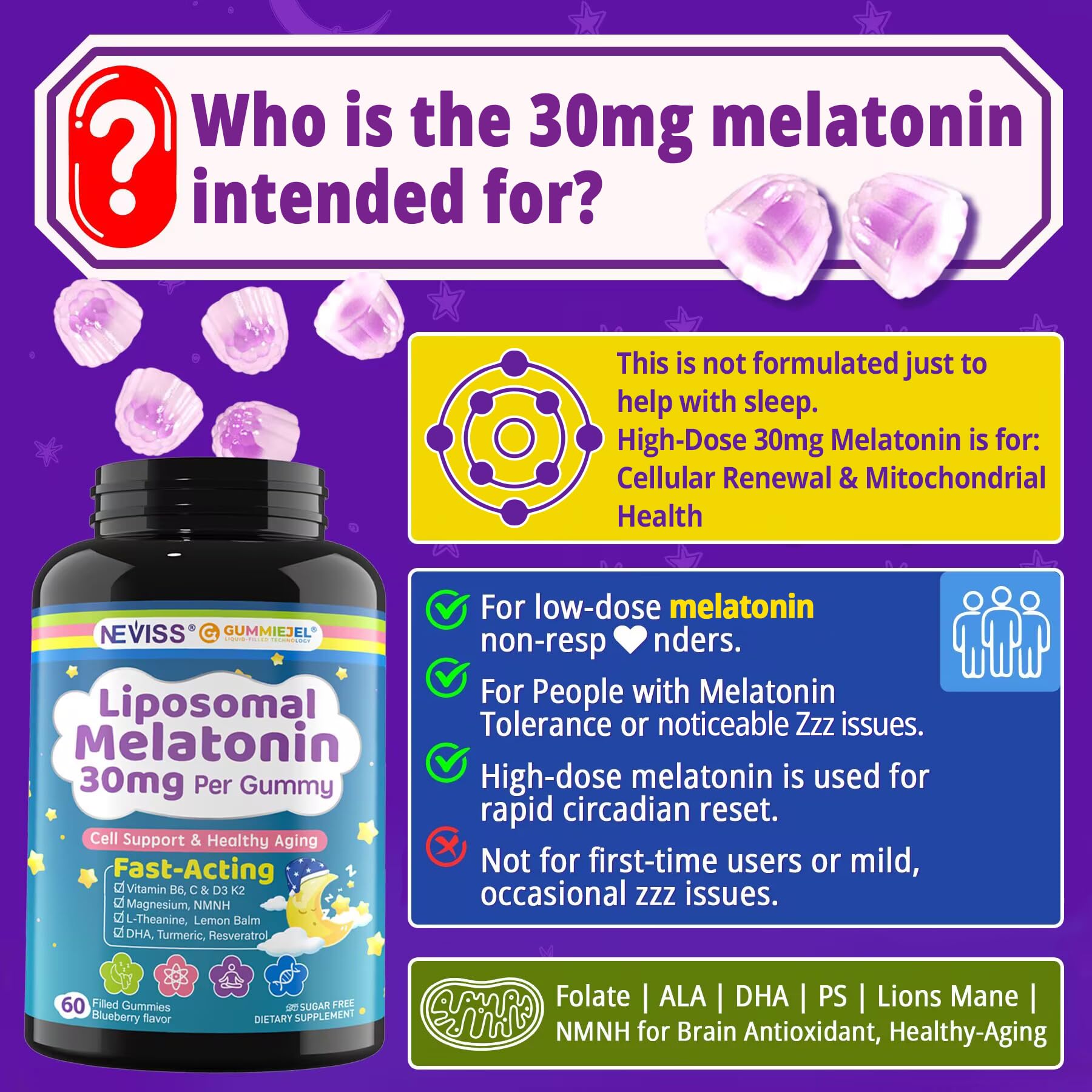 NEVISS Liposomal Melatonin Gummies 30mg lifestyle scene