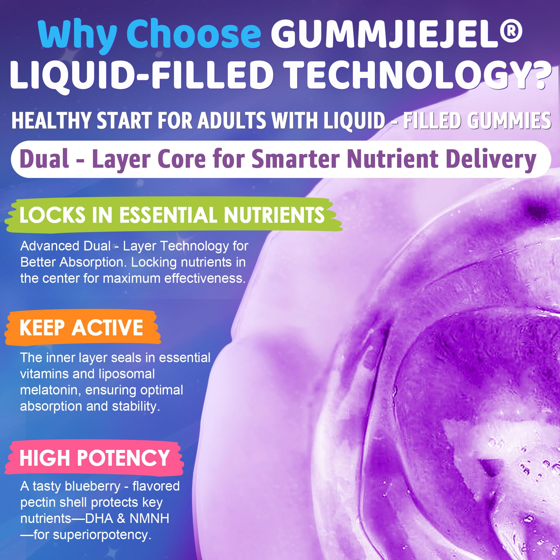 NEVISS Liposomal Melatonin Gummies 30mg on a wooden table