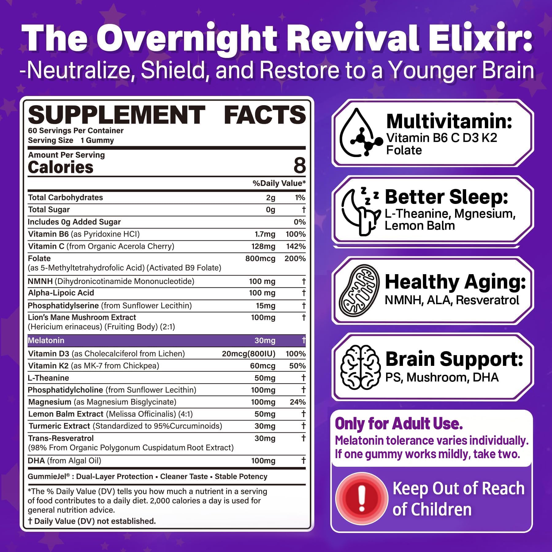 NEVISS Liposomal Melatonin Gummies 30mg packaging