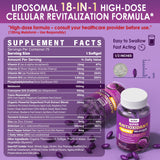 NEVISS Liposomal Melatonin Softgels 100mg back view with ingredients