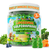 NEVISS Liposomal Sulforaphane Gummies front view, green bottle with label