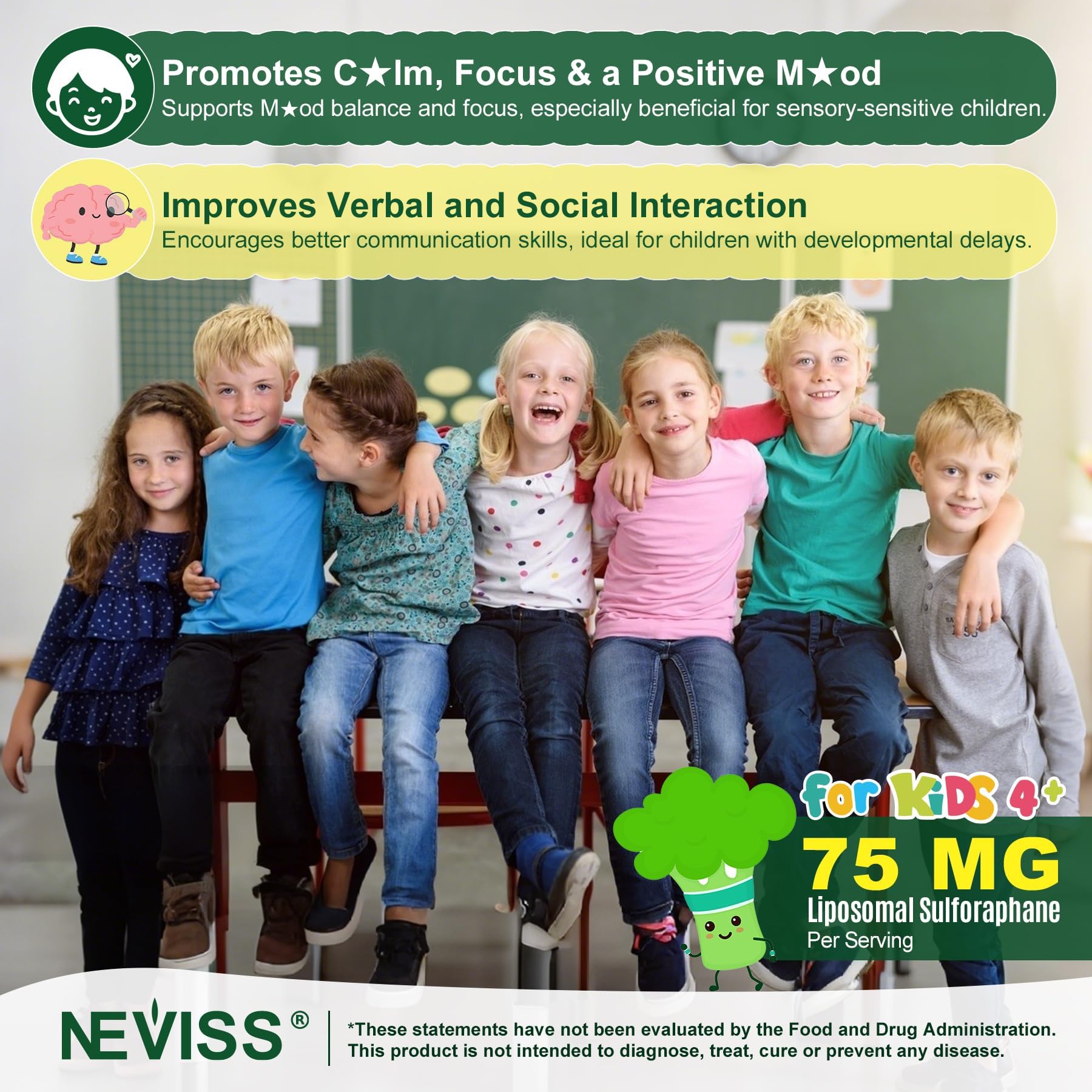 NEVISS Liposomal Sulforaphane Gummies with blueberry flavouring