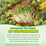 NEVISS Liposomal Sulforaphane Gummies with ingredients list on the back