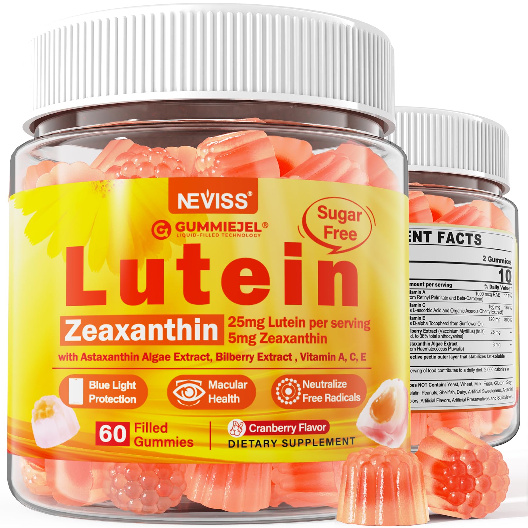NEVISS Lutein Gummies bottle front view