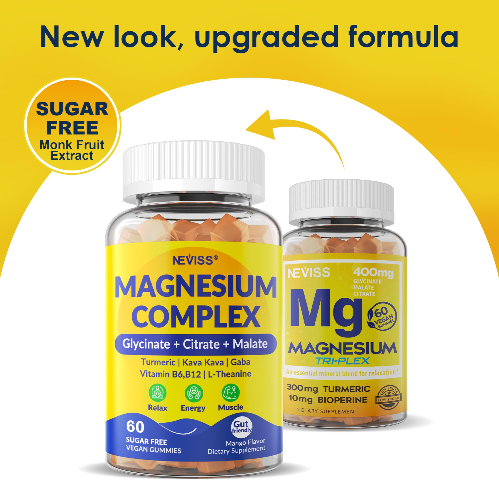 NEVISS Magnesium Complex Gummies ingredients list on packaging