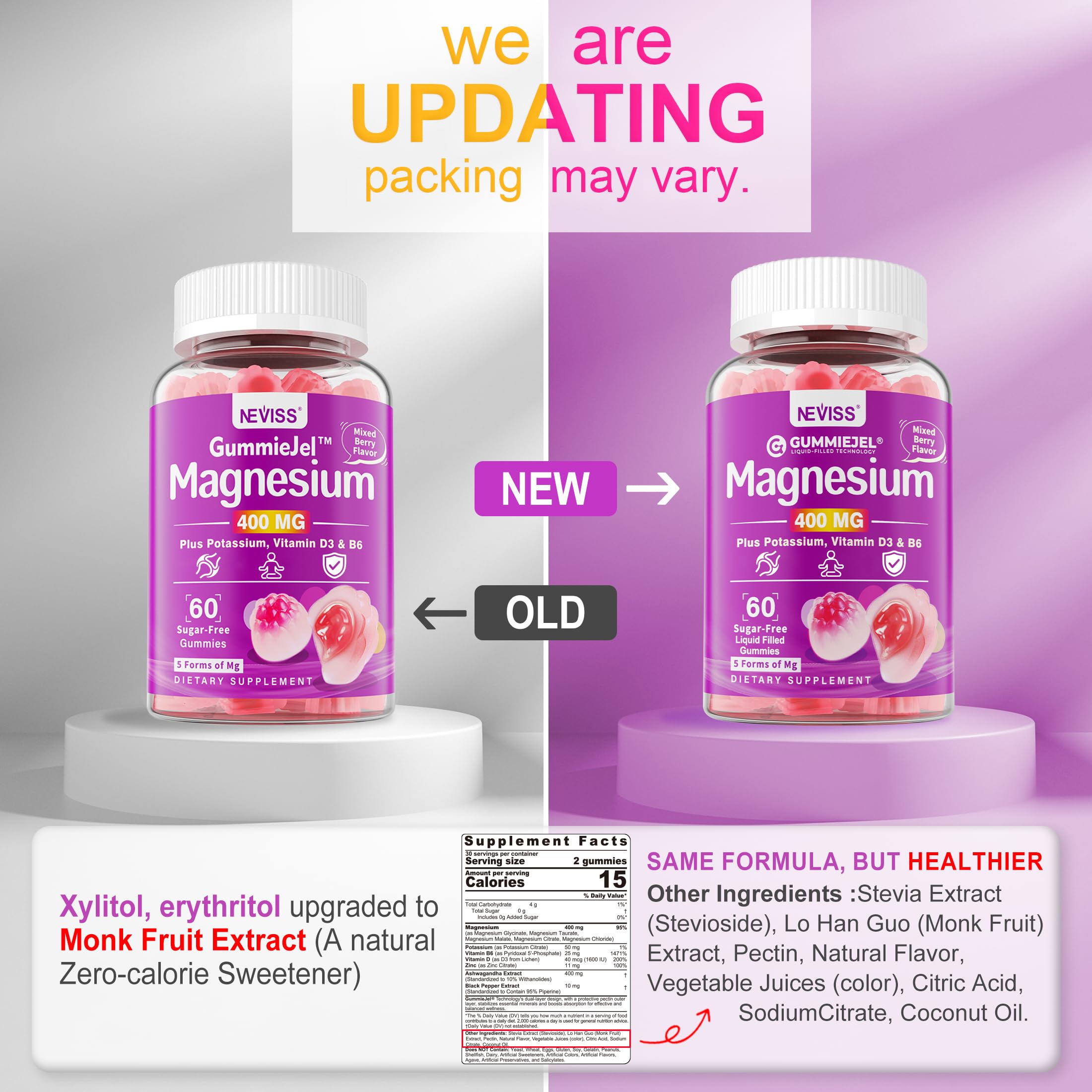 NEVISS Magnesium Gummies with a measuring spoon for serving size