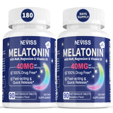 NEVISS Melatonin Sleep Supplement 40mg chewable tablets front view