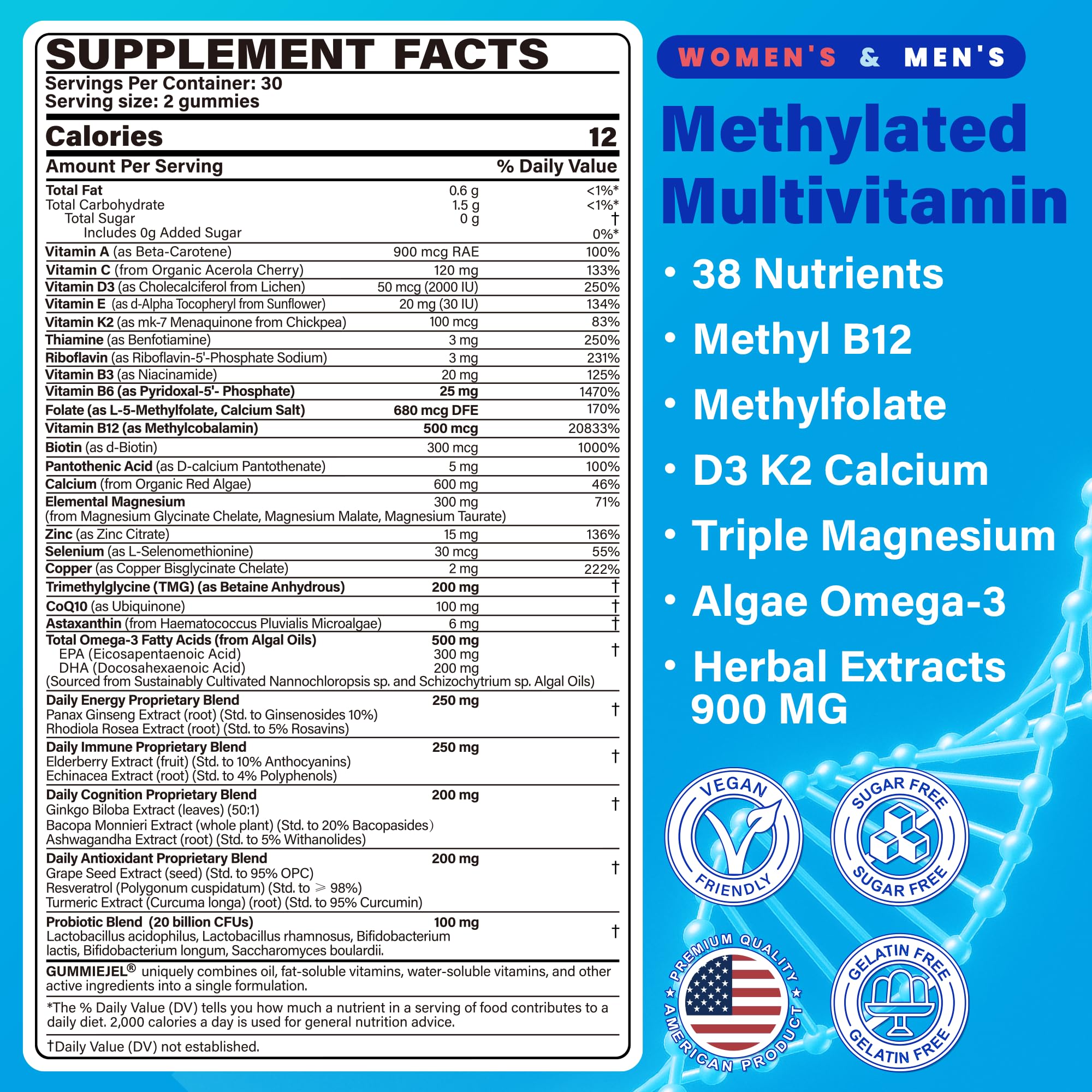 NEVISS Methylated Multivitamins Gummies packaging