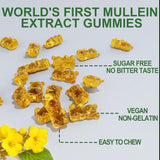NEVISS Mullein Leaf Gummies with a measuring spoon