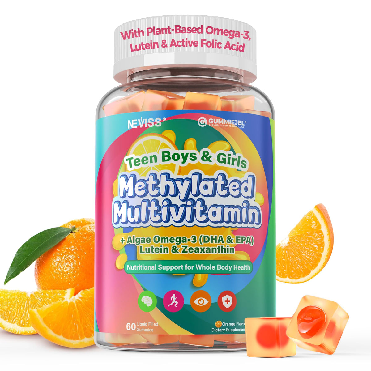 NEVISS Multivitamin Gummies for Teens & Kids front view