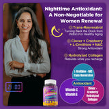 NEVISS Nighttime Multivitamin Gummies with a glass of water