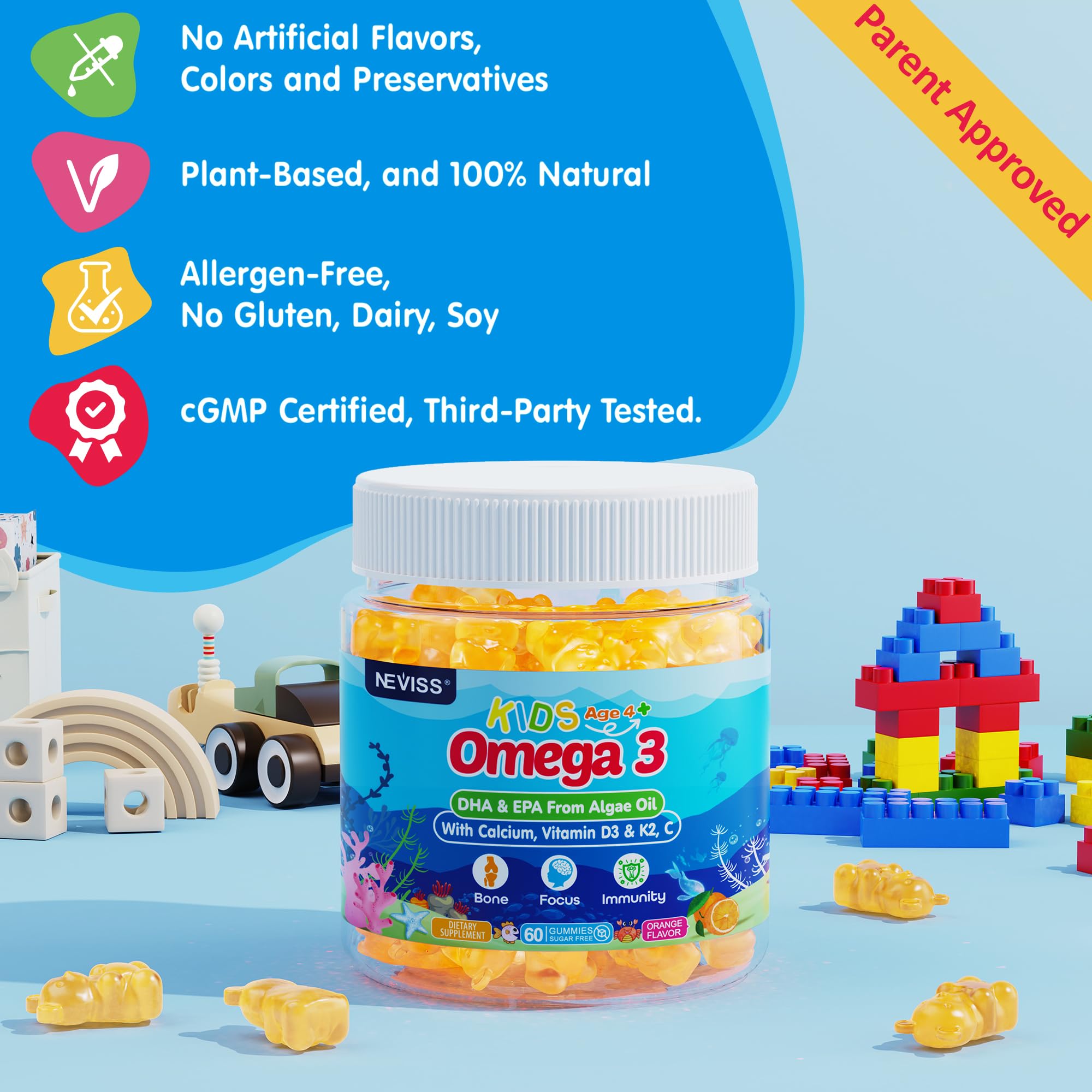 NEVISS Omega-3 Gummies for kids lifestyle scene
