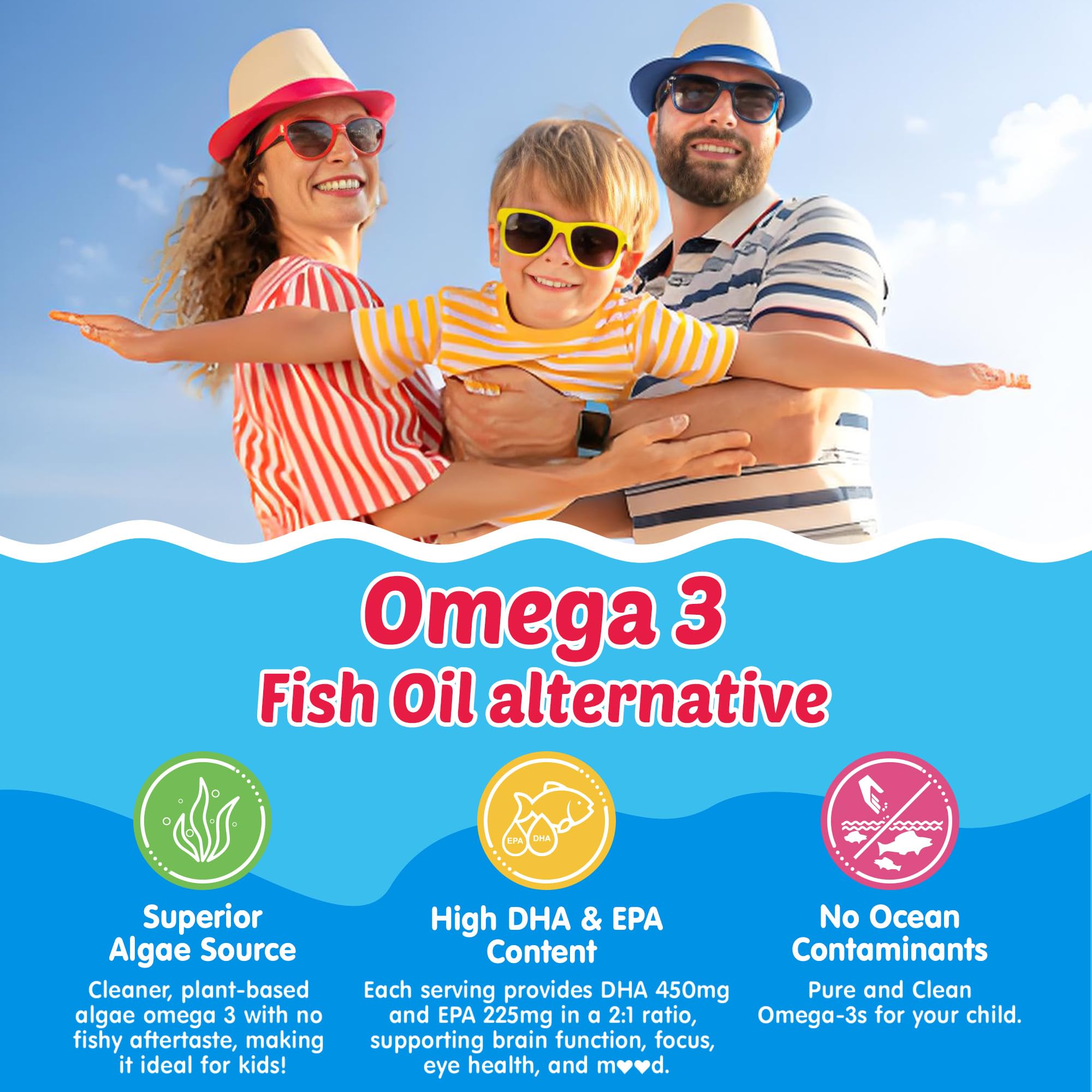 NEVISS Omega-3 Gummies for Kids serving size of two gummies